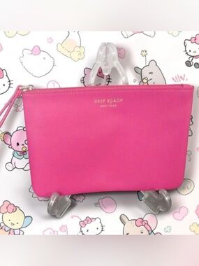 Kate Spade New York Hot Pink Saffiano Leather Zip Wristlet